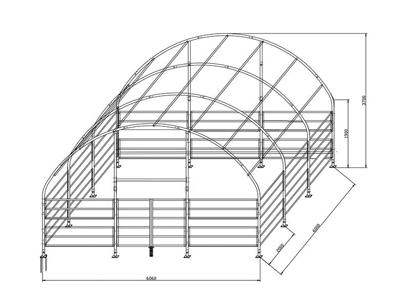 Namiot dla zwierząt gospodarskich 6x6x3,7m, PCV, Zielony