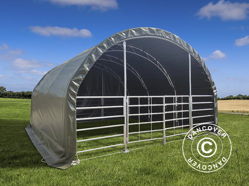 Namiot dla zwierząt gospodarskich z kratownicą 6x6x3,7m, PCV, Zielony