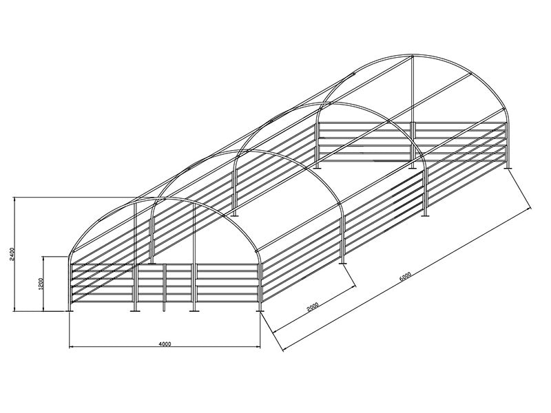 Namiot dla zwierząt gospodarskich 4x6x2,4m, PCV, Zielony