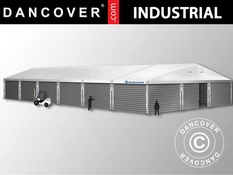 Budynek magazynowy Alu 15x30x6,53m z drzwiami przesuwnymi, PCV/metal, biały