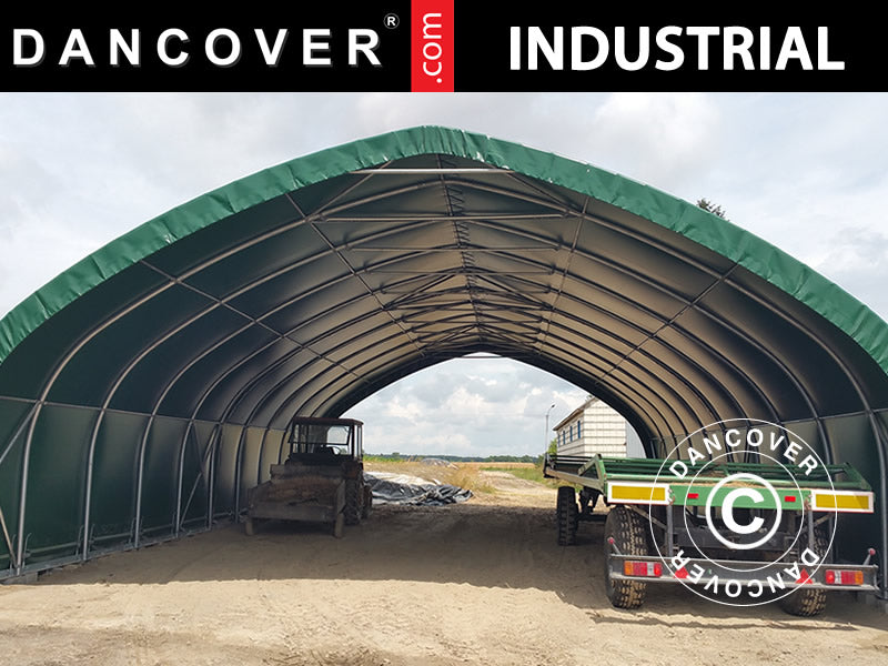 Hala namiotowa, hala łukowa 9x15x4,42m z wejściem przesuwnym, PCV, Zielony