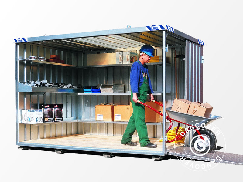 Kontener, Rigel, 2,1x2,1x2,1m z drzwiami dwuskrzydłowymi, srebrny