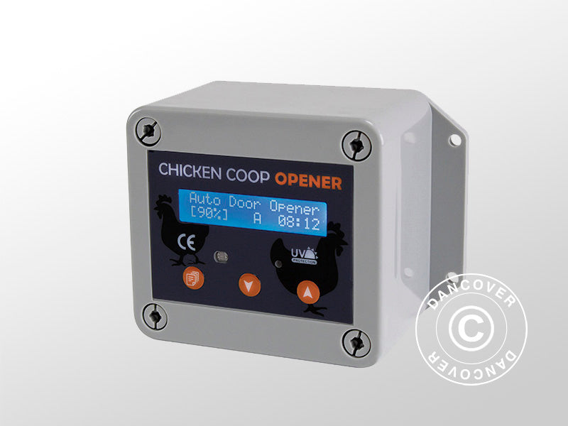 System otwierania do kurników z timerem i czujnikiem, 14x7x10cm, Szary