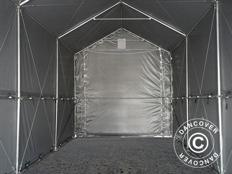 Namiot magazynowy PRO XL 4x10x3,5x4,59m, PCV, Szary
