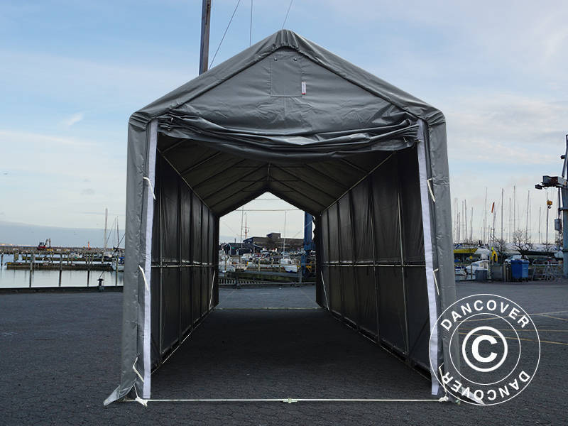 Namiot magazynowy PRO XL 4x12x3,5x4,59m, PCV, Szary