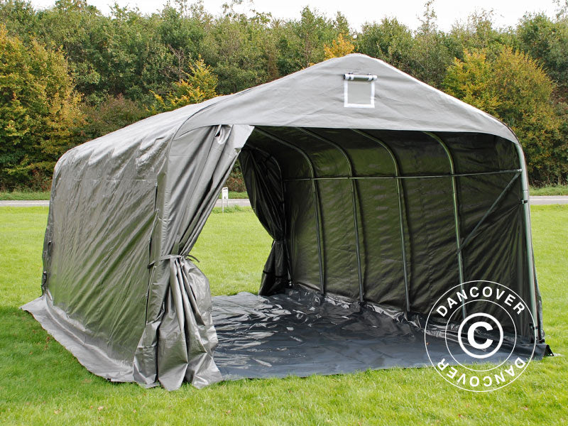 Namiot garażowy PRO 3,6x6x2,7m PE z podłogą, szary