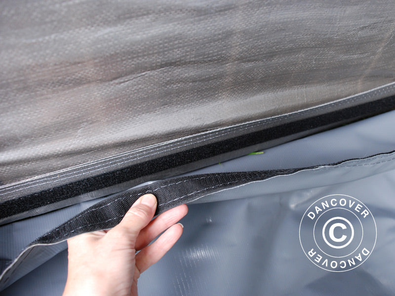 Namiot garażowy PRO 3,6x7,2x2,68m PE z podłogą, Szary