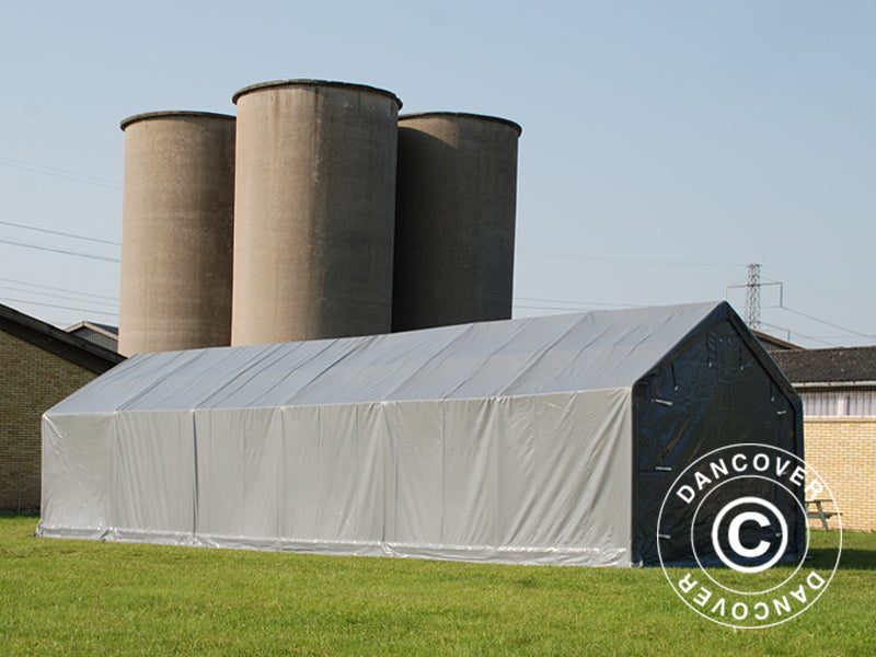 Namiot magazynowy PRO 4x12x2x3,1m, PCV, Szary