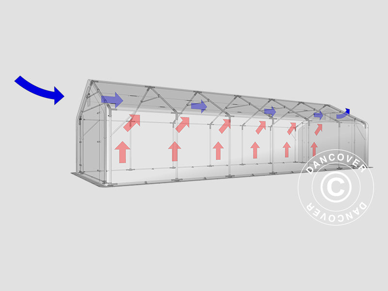 Namiot magazynowy PRO 4x12x2x3,1m, PCV, Szary