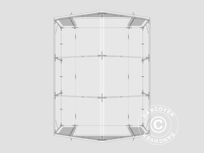 Namiot magazynowy PRO 5x6x2x3,39m, PCV, Szary