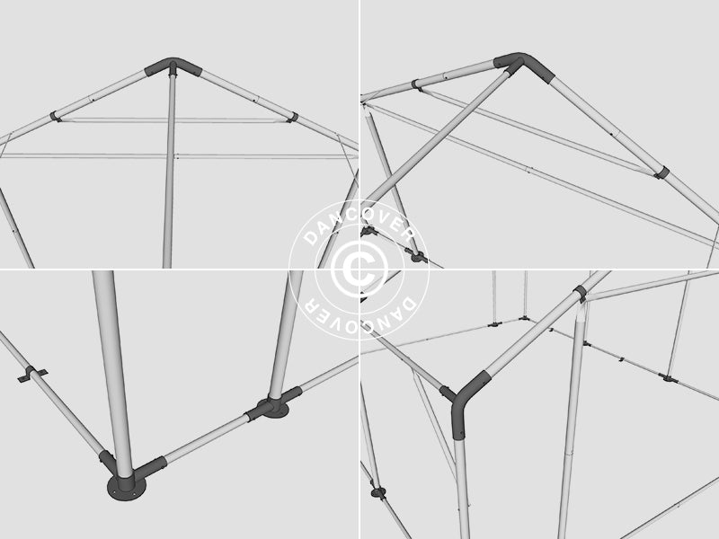 Namiot magazynowy PRO 5x8x2x3,39m, PCV, Zielony