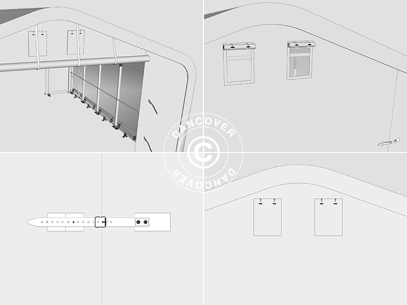 Namiot magazynowy PRO 6x6x3,7m PCV, Zielony