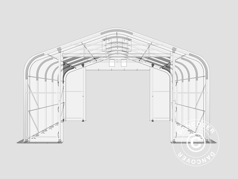 Namiot magazynowy PRO 6x6x3,7m PCV, Szary
