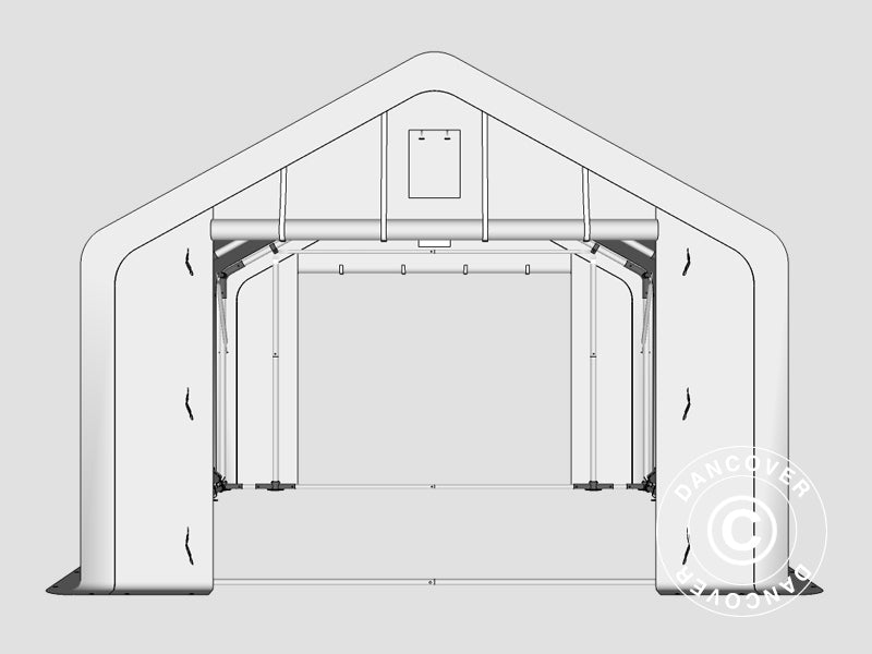 Namiot magazynowy PRO 4x4x2x3,1m, PCV, Szary
