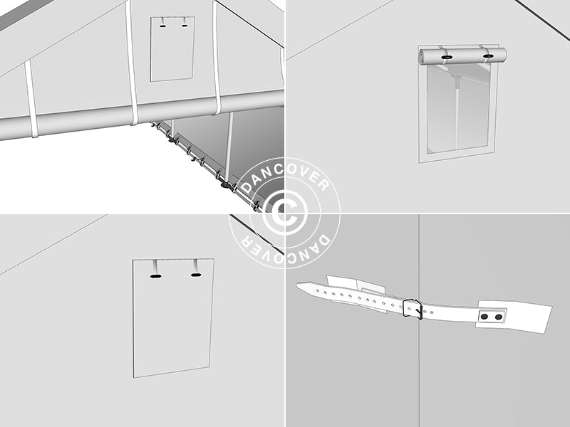 Namiot magazynowy PRO 5x12x2x3,39m, PCV, Szary