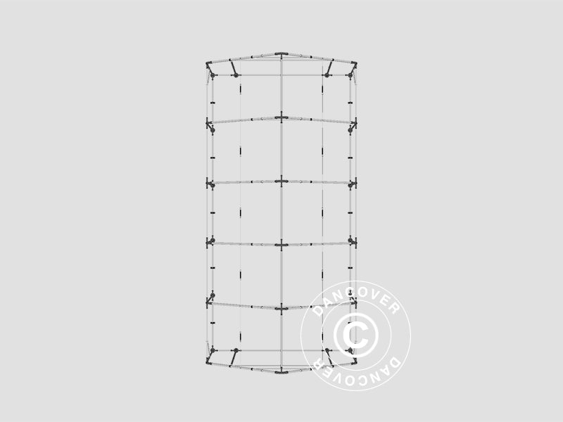 Namiot magazynowy PRO 5x10x2x3,39m, PE, Szary