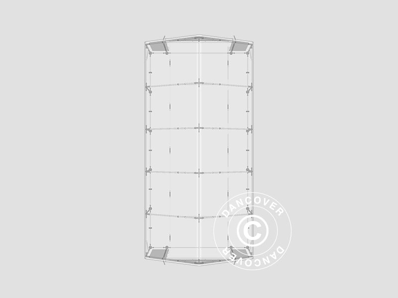 Namiot magazynowy PRO 5x10x2x3,39m, PE, Szary