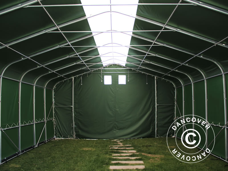 6x12m StoragePro w/Gablekit 600gPVC Green SkyPanel