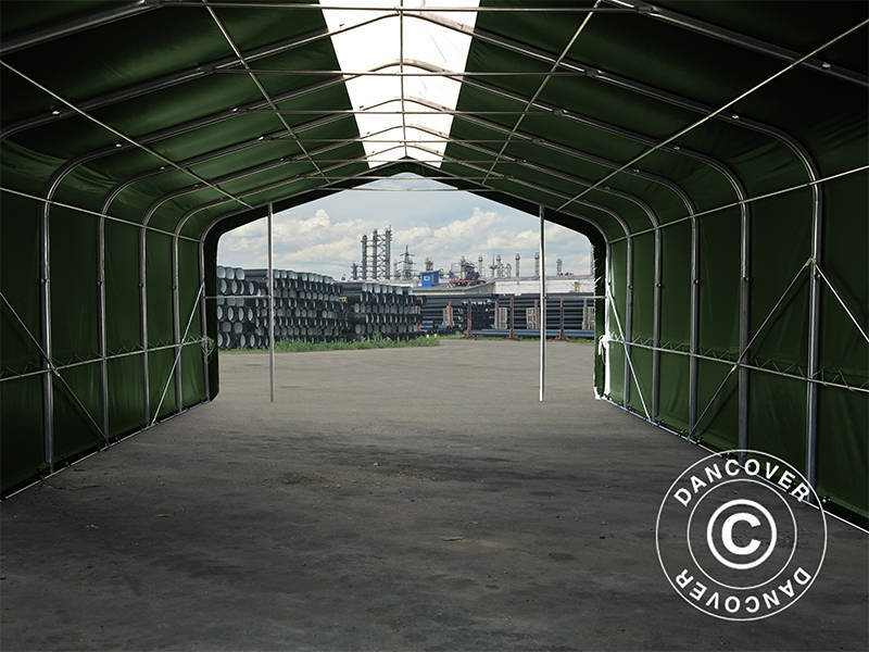 6x12m StoragePro w/Gablekit 600gPVC Green SkyPanel