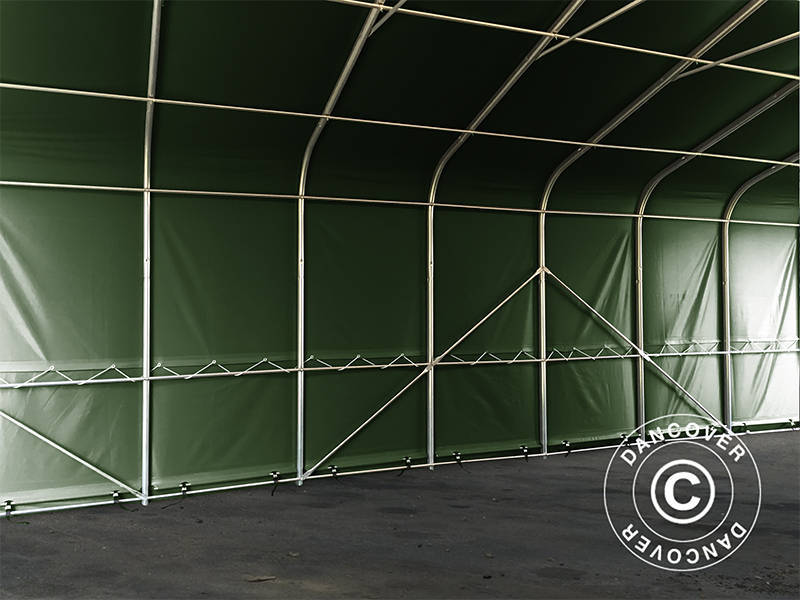 6x12m StoragePro w/Gablekit 600gPVC Green SkyPanel