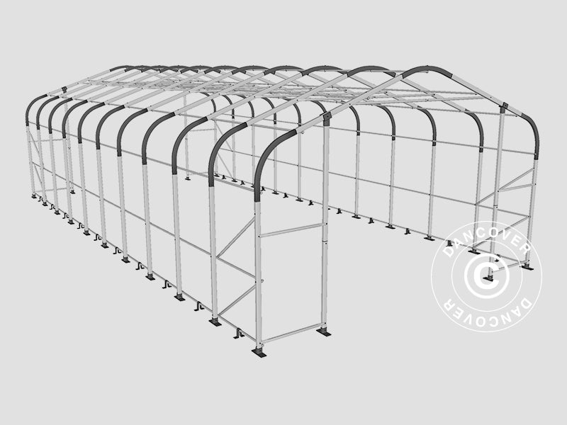 6x12m StoragePro w/Gablekit 600gPVC Green SkyPanel