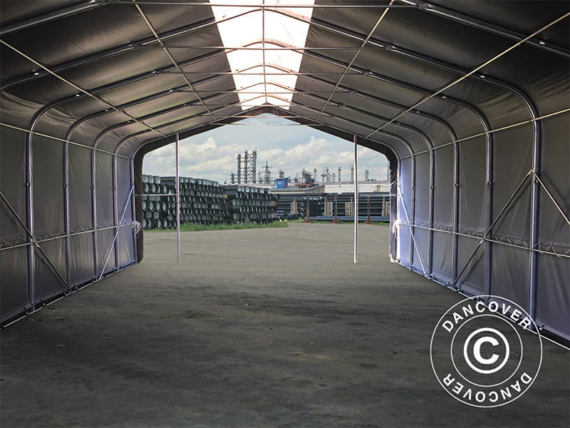 6x12m StoragePro w/Gablekit 600g PVC Grey SkyPanel