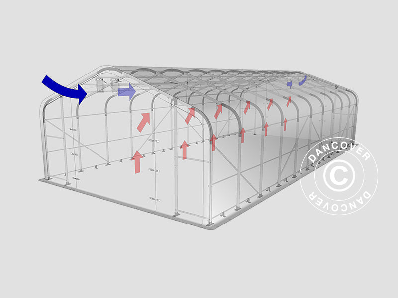 7x14m StoragePro w/Gablekit 600g PVC Grey SkyPanel