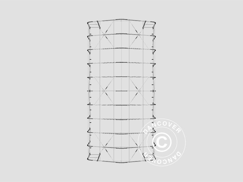 Namiot magazynowy PRO 7x14x3,8m PCV ze świetlikiem, Szary