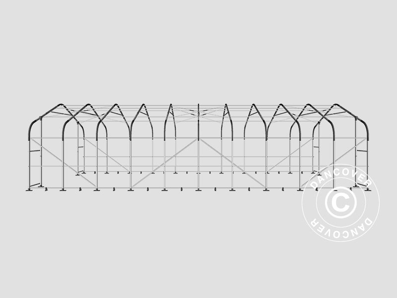 Namiot magazynowy PRO 7x14x3,8m PCV ze świetlikiem, Szary