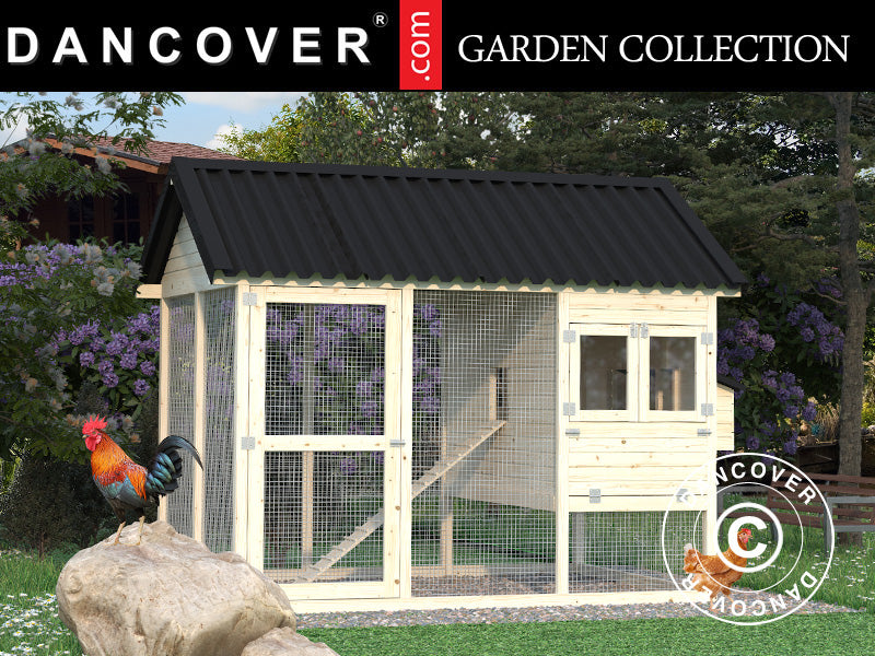 Kurnik, 2,13x3,16x2,83m, Naturalne drewno