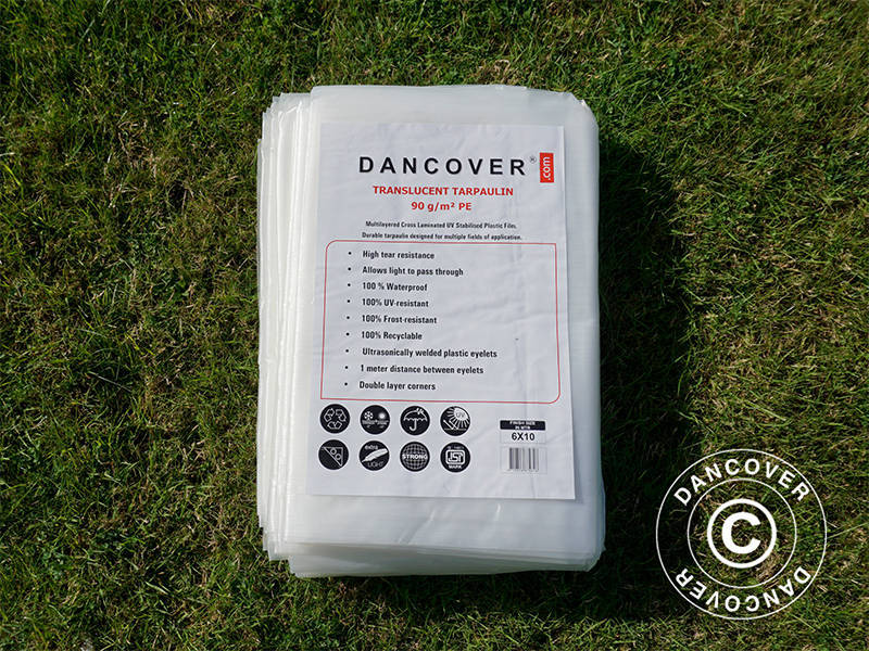 Plandeka 4x6 m, PE 90 g/m², prześwitująca