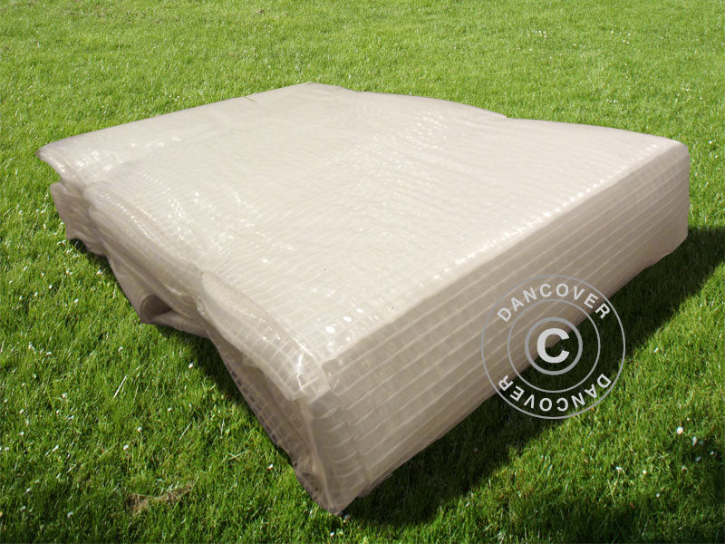 Plandeka 5x8m, Wzmocniona siatką PE 200g/m², Przezroczysta