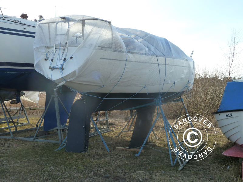 Plandeka 6x10m, Wzmocniona siatką PE 200g/m², Przezroczysta