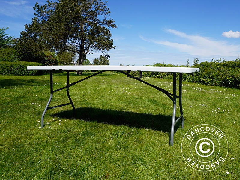 Składany stół 180x74x74cm, Jasny szary (1 sztuka)