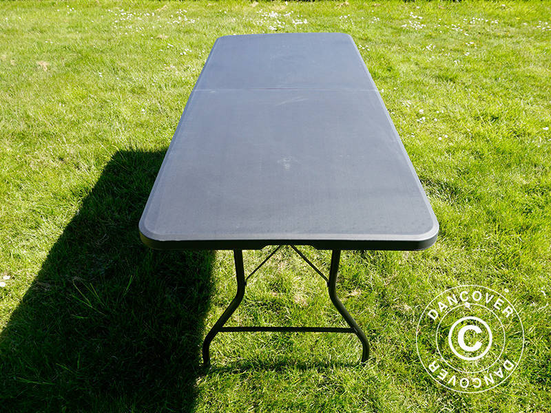 Składany stół 180x74x74cm, czarny (1 sztuka)