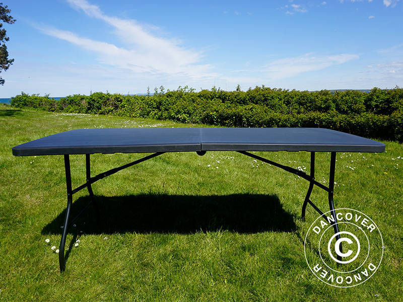 Składany stół 180x74x74cm, czarny (10 sztuk)