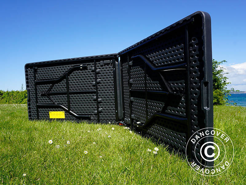 Składany stół 240x76x74cm, Czarny (10 sztuk)