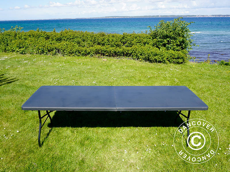 Składany stół 240x76x74cm, Czarny (10 sztuk)