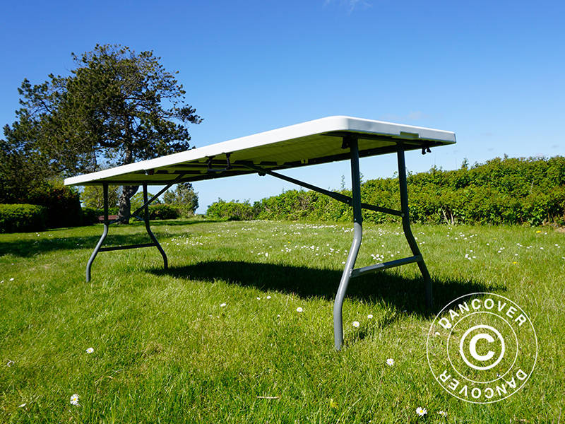 Składany stół 240x76x74cm, Jasno szary (1 sztuka)