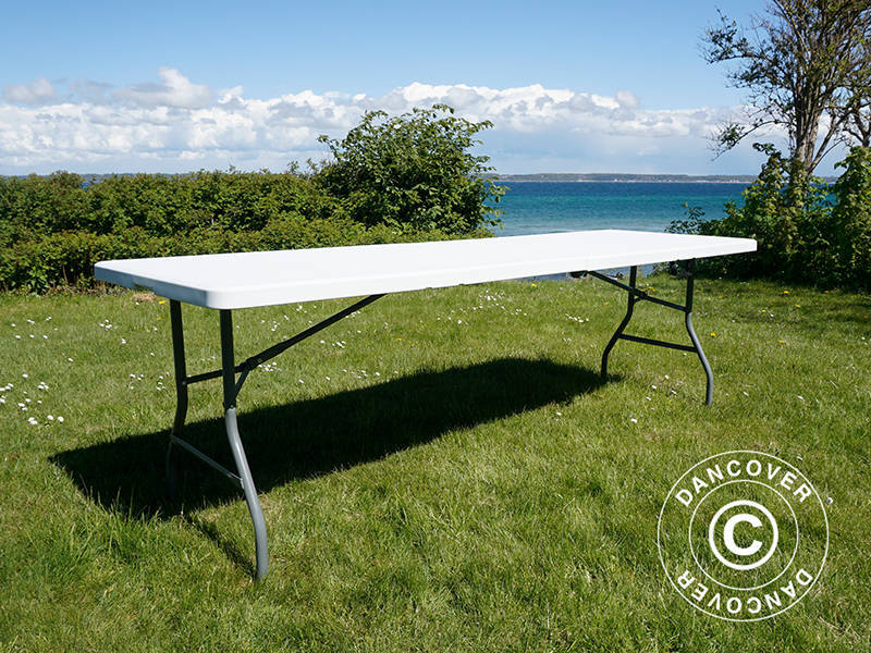 Składany stół 240x76x74cm, Jasno szary (1 sztuka)