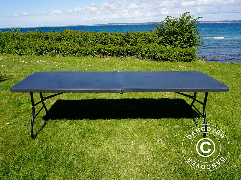 Składany stół 240x76x74cm, czarny (1 sztuka)