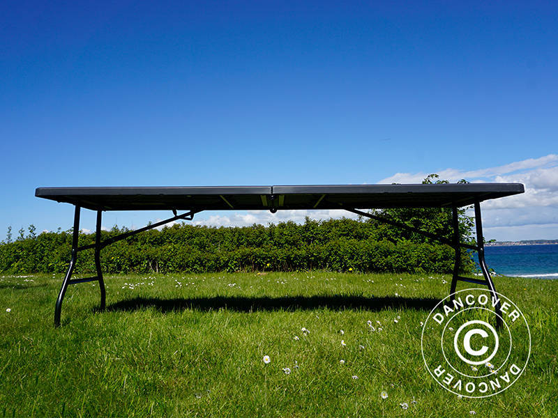 Składany stół 240x76x74cm, czarny (1 sztuka)