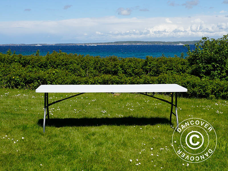 Składany stół 240x76x74cm, Jasno szary (25 sztuk)