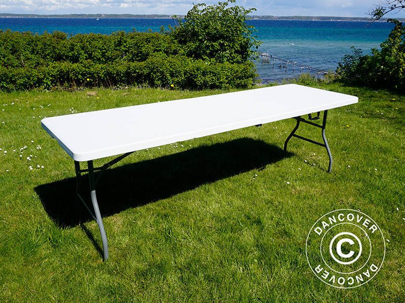 Składany stół 240x76x74cm, Jasno szary (25 sztuk)