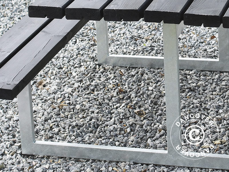 Stół piknikowy, 1,4x1,75x0,72m, Czarny