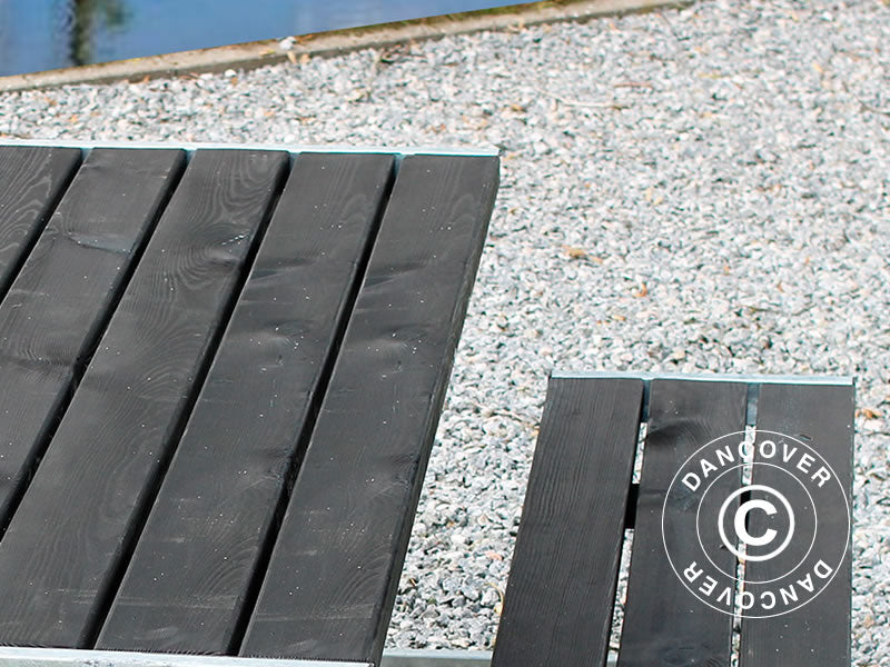 Stół piknikowy, 1,85x1,8x0,72m, Czarny