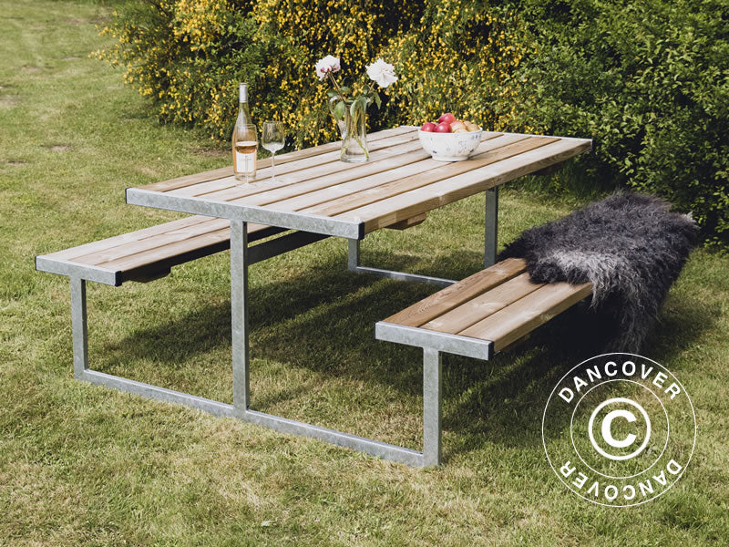 Stół piknikowy, 1,85x1,8x0,75m, Drewno