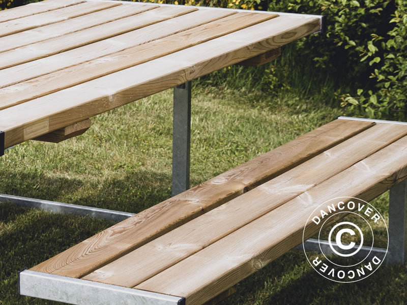 Stół piknikowy, 1,85x1,8x0,75m, Drewno