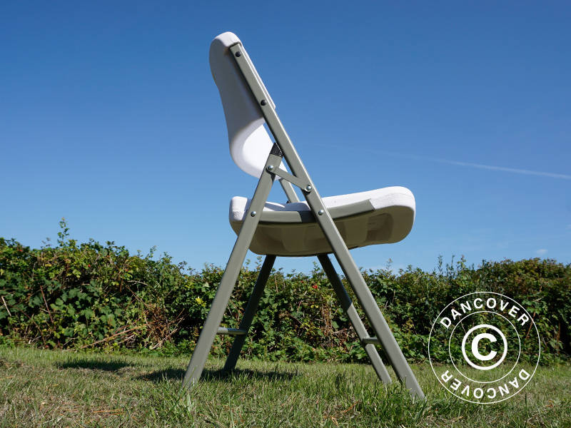 Krzesła składane 48x43x89cm, Jasny szary/Biały, 4 szt.