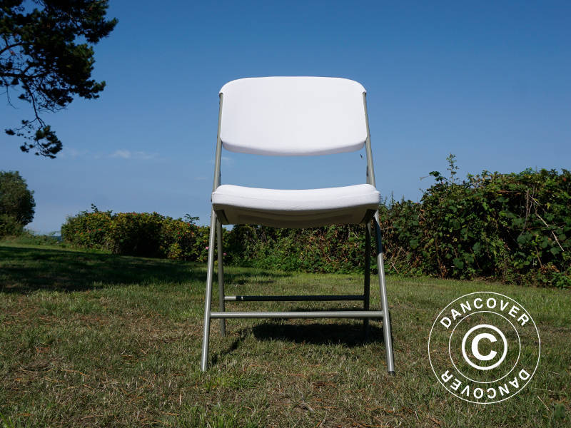 Krzesła składane 48x43x89cm, Jasny szary/Biały, 4 szt.